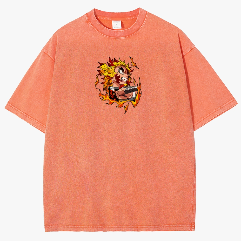 Demon Slayer Anime Unisex Fit Washed T-Shirt
