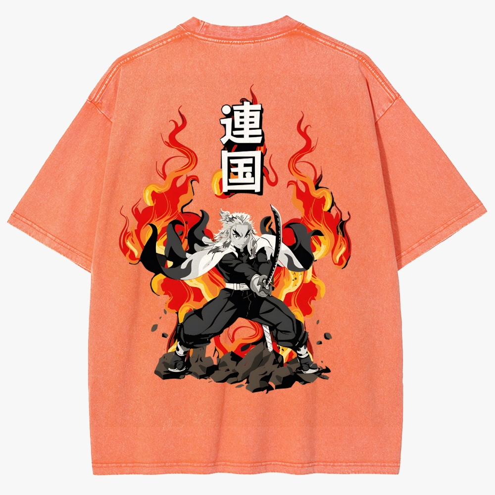 Demon Slayer Anime Unisex Fit Washed T-Shirt