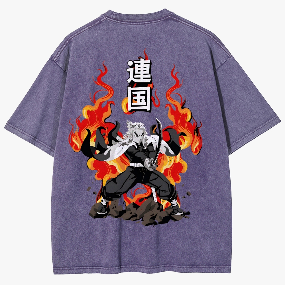 Demon Slayer Anime Unisex Fit Washed T-Shirt