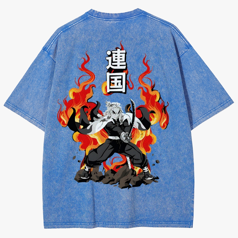Demon Slayer Anime Unisex Fit Washed T-Shirt