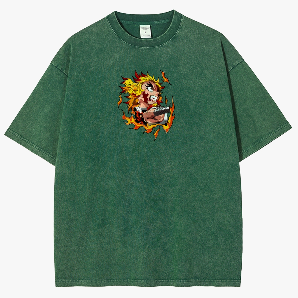 Demon Slayer Anime Unisex Fit Washed T-Shirt