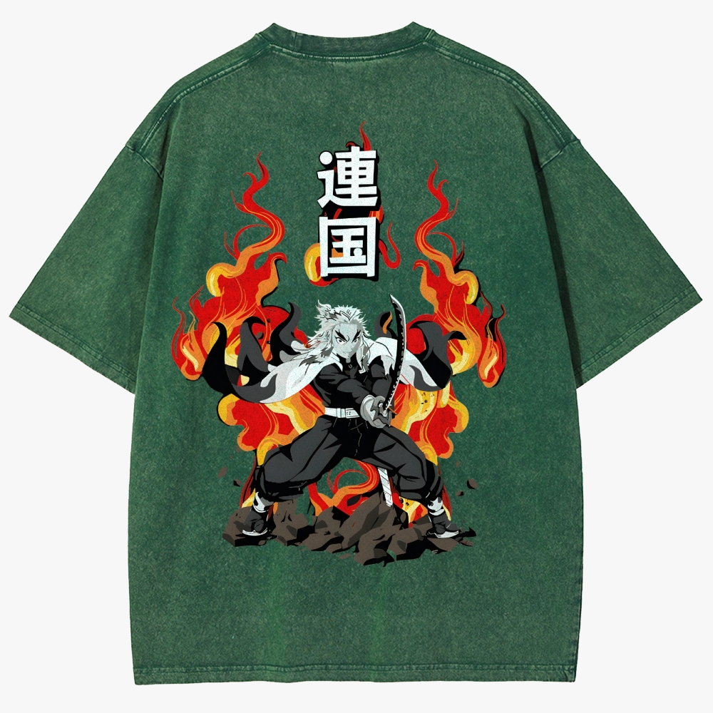 Demon Slayer Anime Unisex Fit Washed T-Shirt