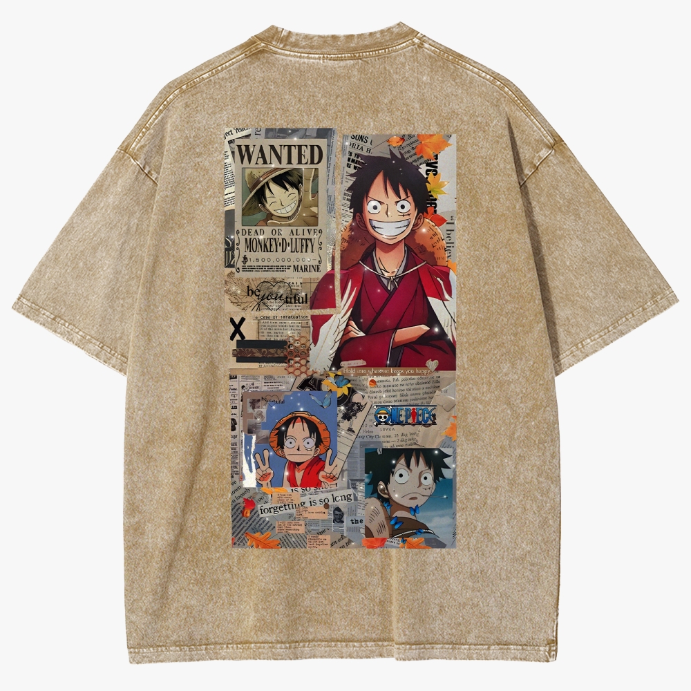 One Piece Anime Unisex Fit Washed T-Shirt