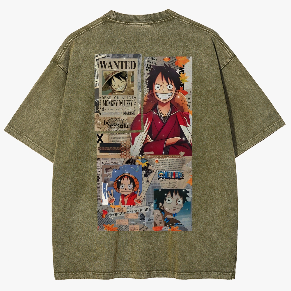 One Piece Anime Unisex Fit Washed T-Shirt
