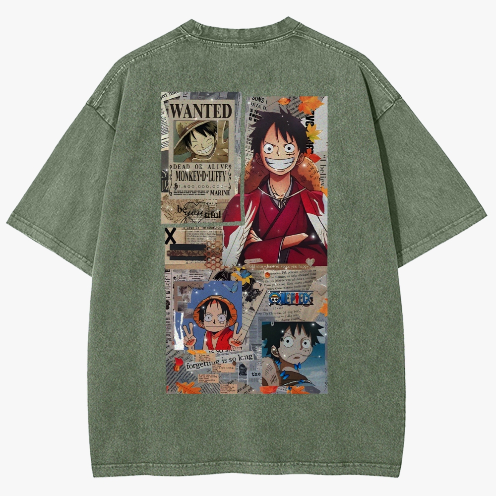 One Piece Anime Unisex Fit Washed T-Shirt