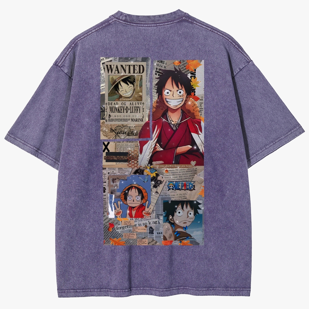 One Piece Anime Unisex Fit Washed T-Shirt