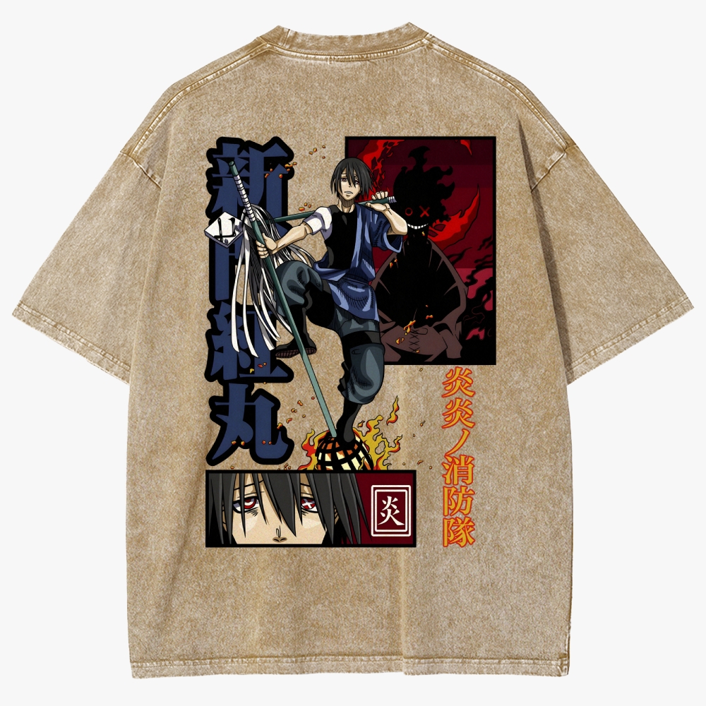 Fire Force Anime Unisex Fit Washed T-Shirt