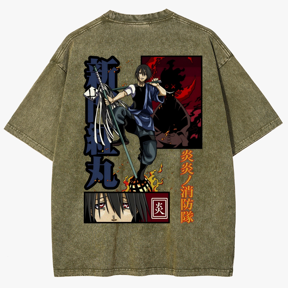 Fire Force Anime Unisex Fit Washed T-Shirt