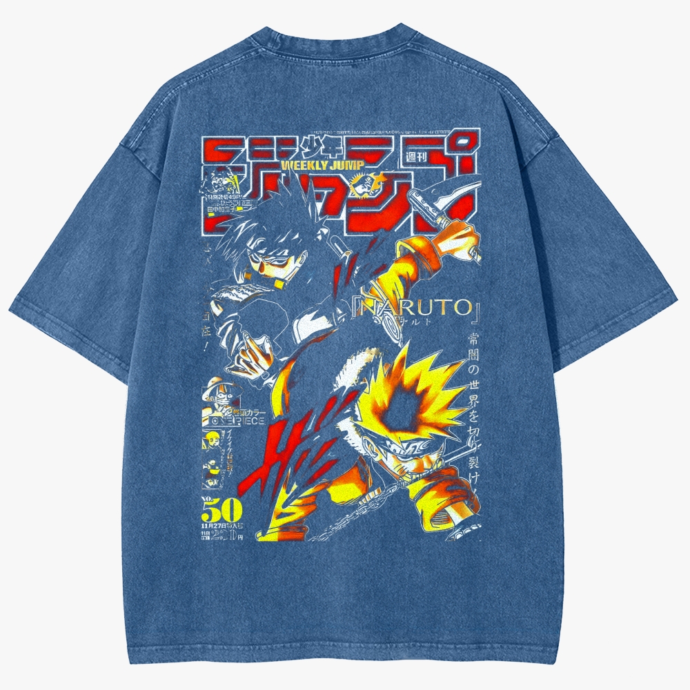 Naruto Sasuke Uchiha Unisex Fit Washed T-Shirt