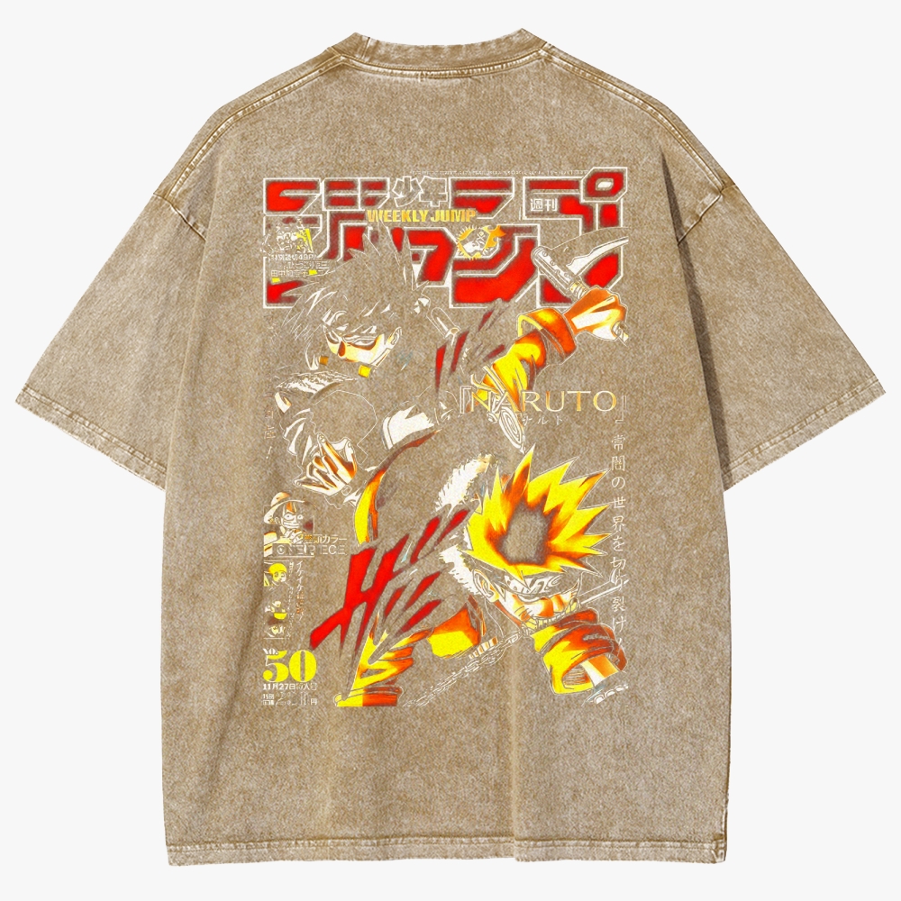 Naruto Sasuke Uchiha Unisex Fit Washed T-Shirt