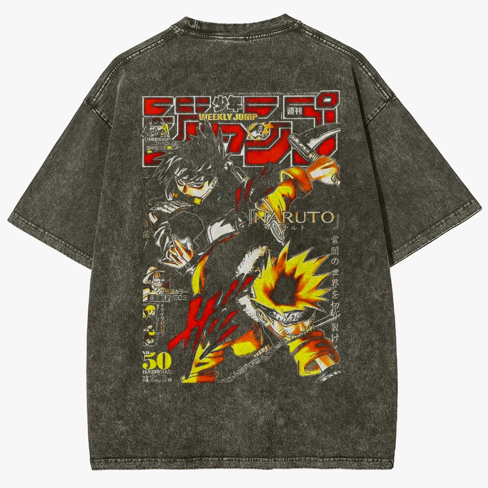 Naruto Sasuke Uchiha Unisex Fit Washed T-Shirt