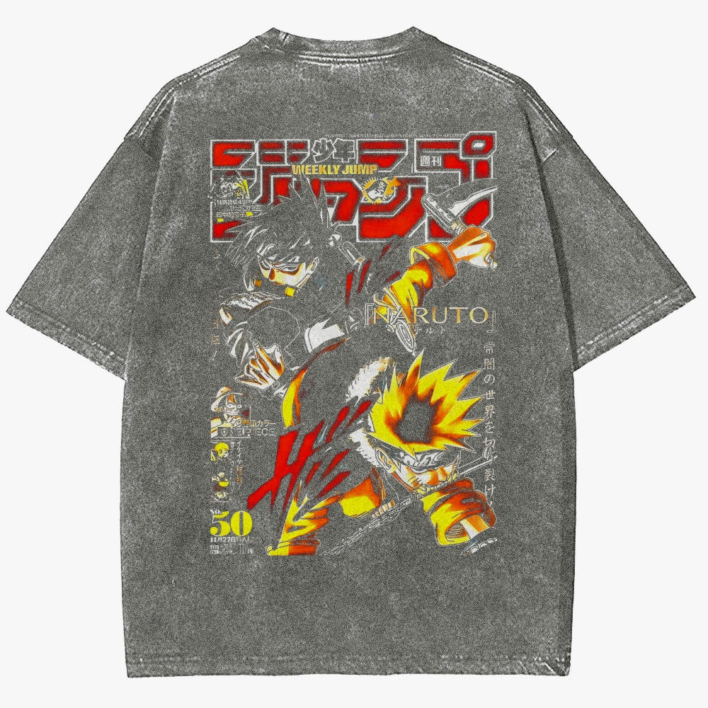 Naruto Sasuke Uchiha Unisex Fit Washed T-Shirt