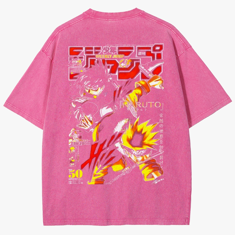 Naruto Sasuke Uchiha Unisex Fit Washed T-Shirt