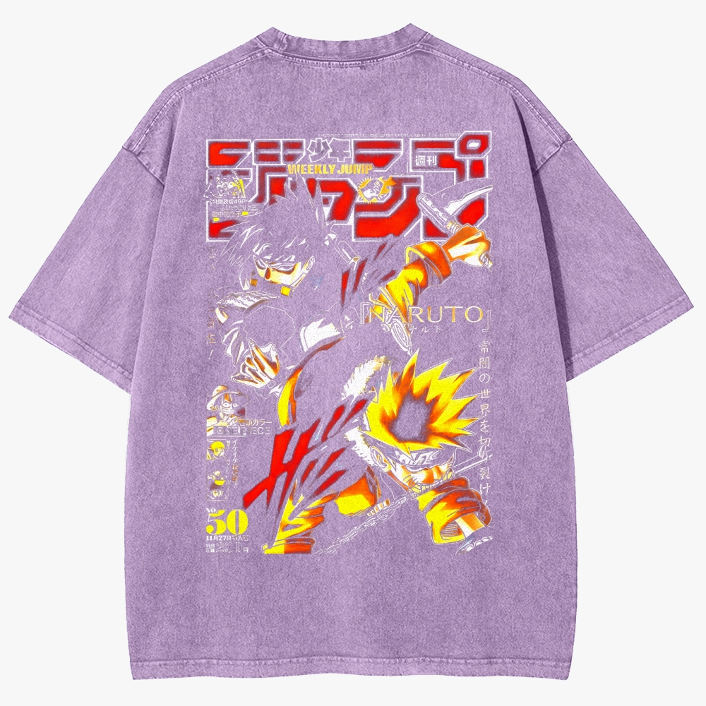 Naruto Sasuke Uchiha Unisex Fit Washed T-Shirt