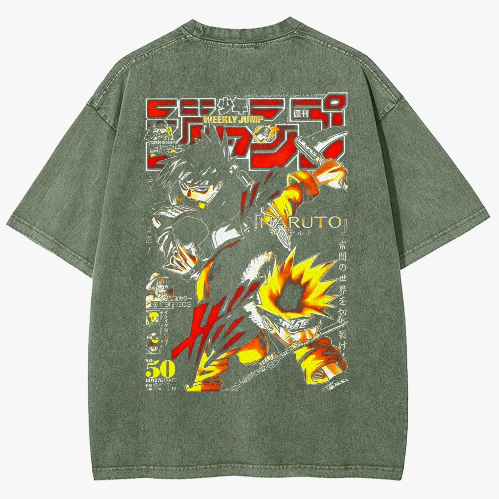 Naruto Sasuke Uchiha Unisex Fit Washed T-Shirt