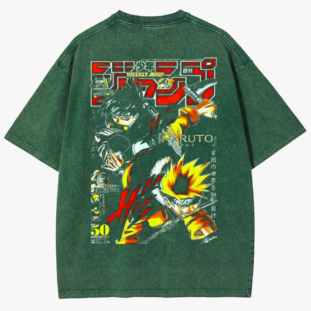 Naruto Sasuke Uchiha Unisex Fit Washed T-Shirt