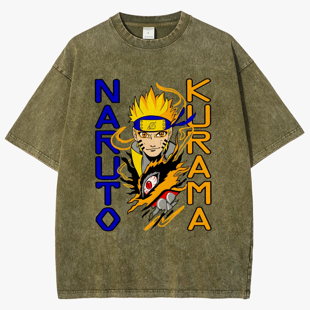 Naruto Anime Unisex Fit Washed T-Shirt