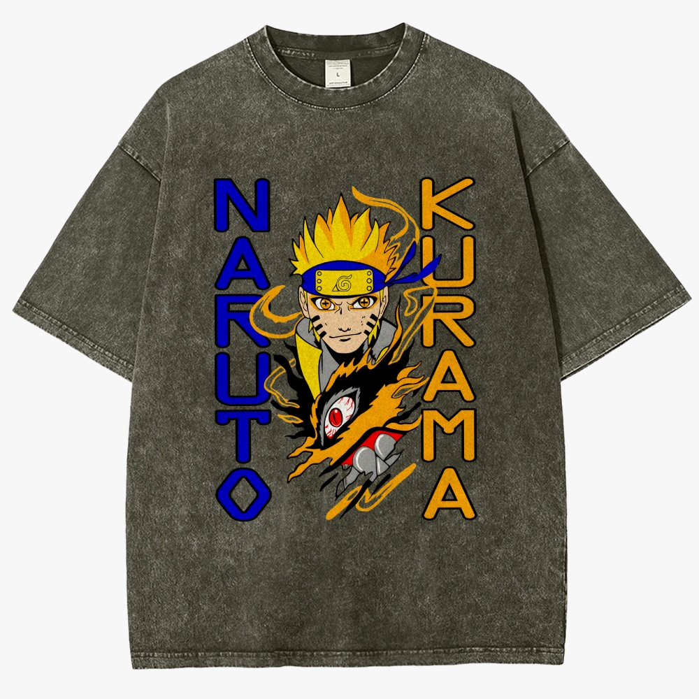 Naruto Anime Unisex Fit Washed T-Shirt