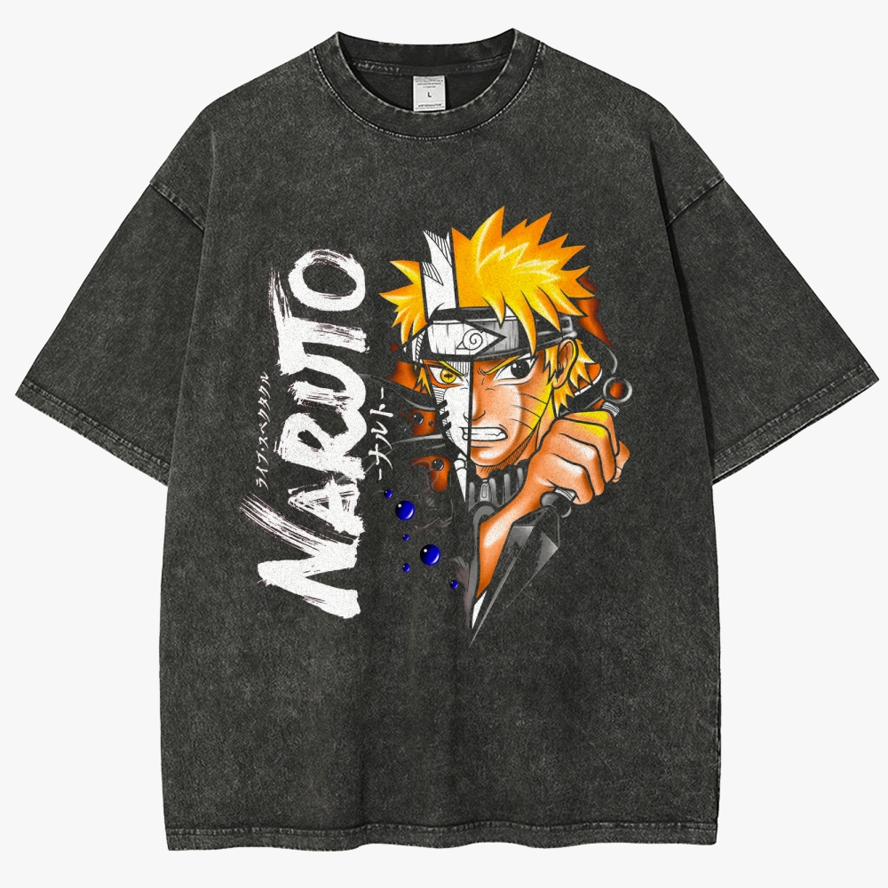 Naruto Anime Unisex Fit Washed T-Shirt