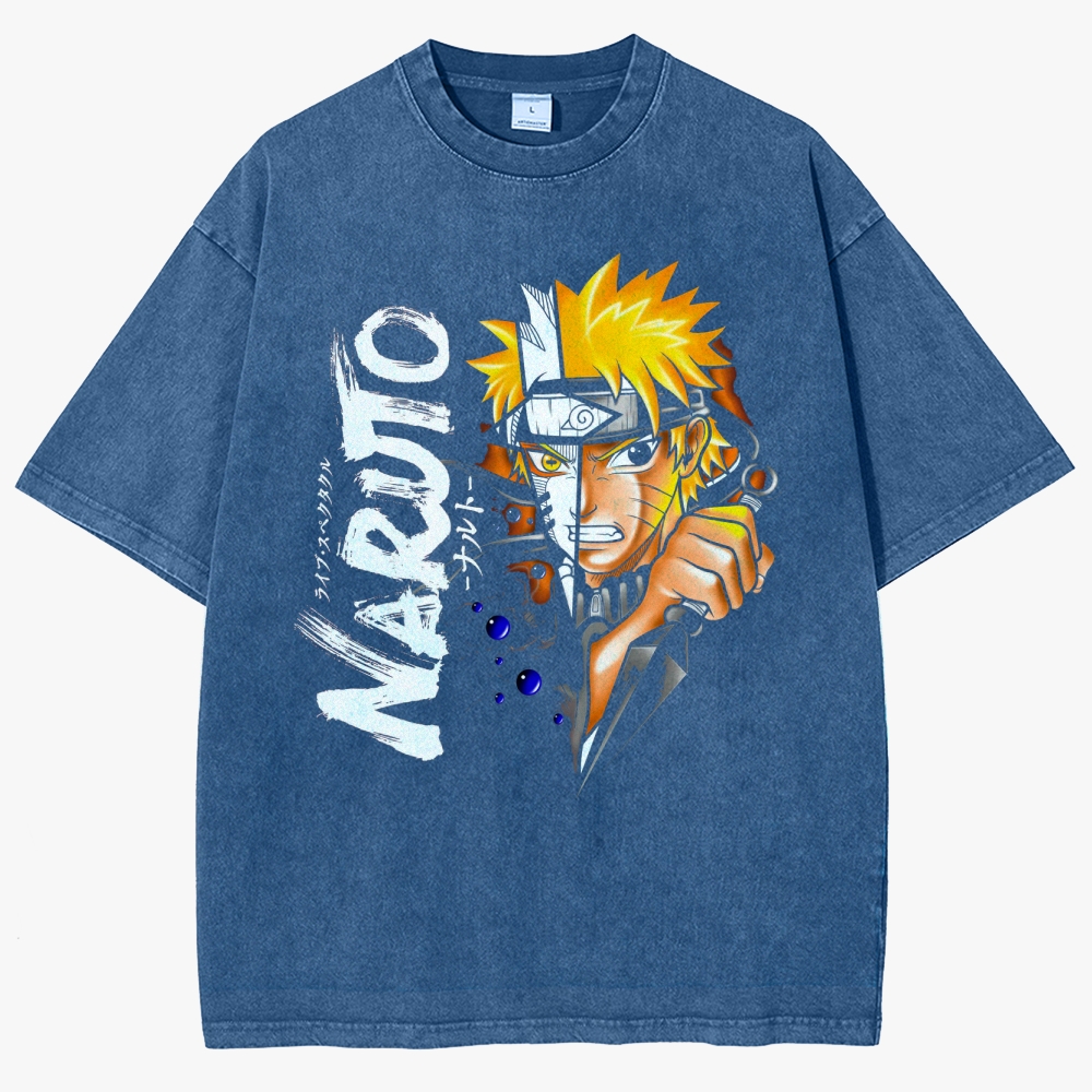 Naruto Anime Unisex Fit Washed T-Shirt