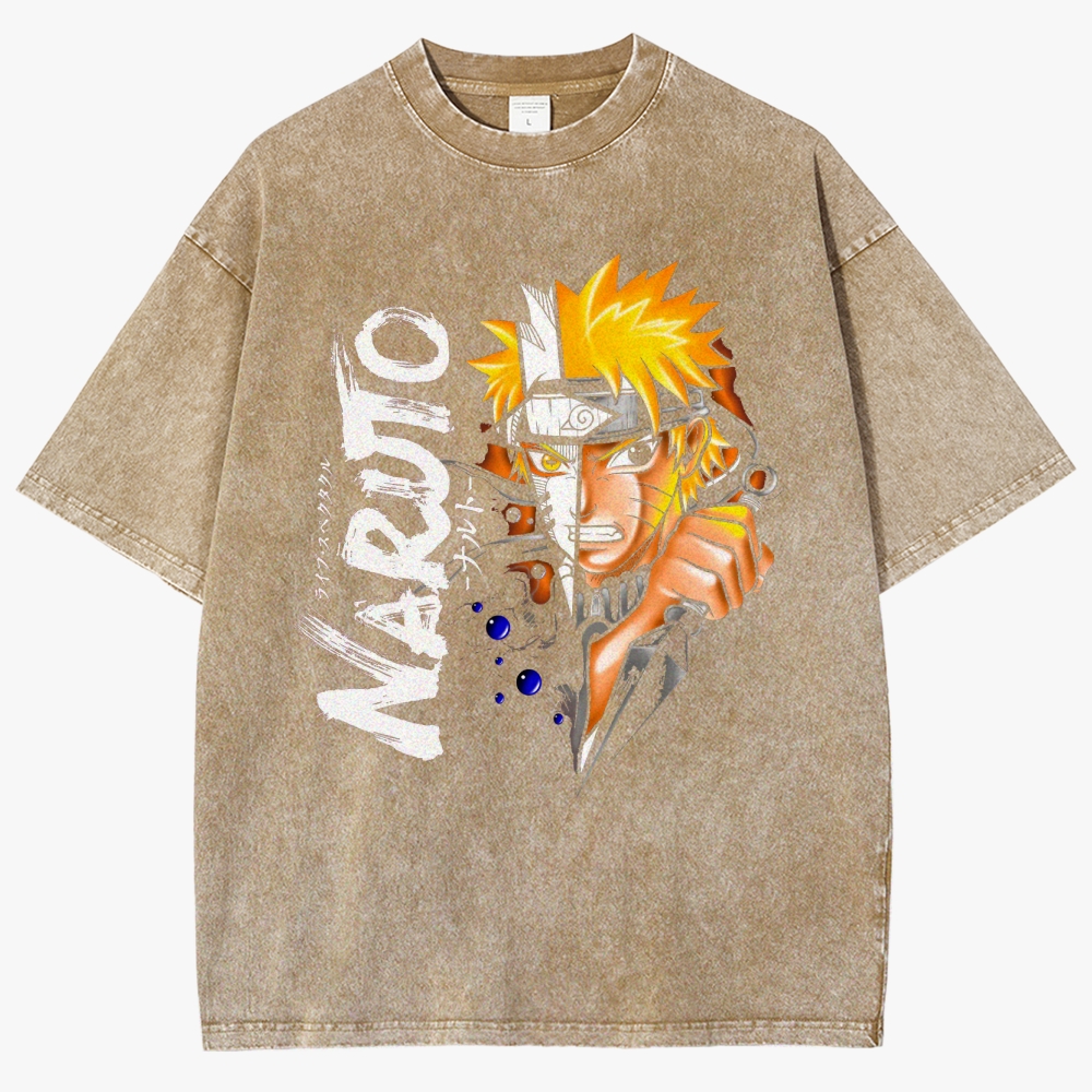 Naruto Anime Unisex Fit Washed T-Shirt