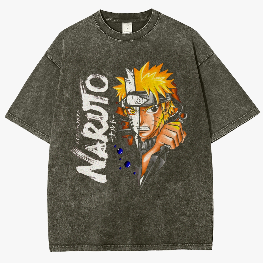 Naruto Anime Unisex Fit Washed T-Shirt