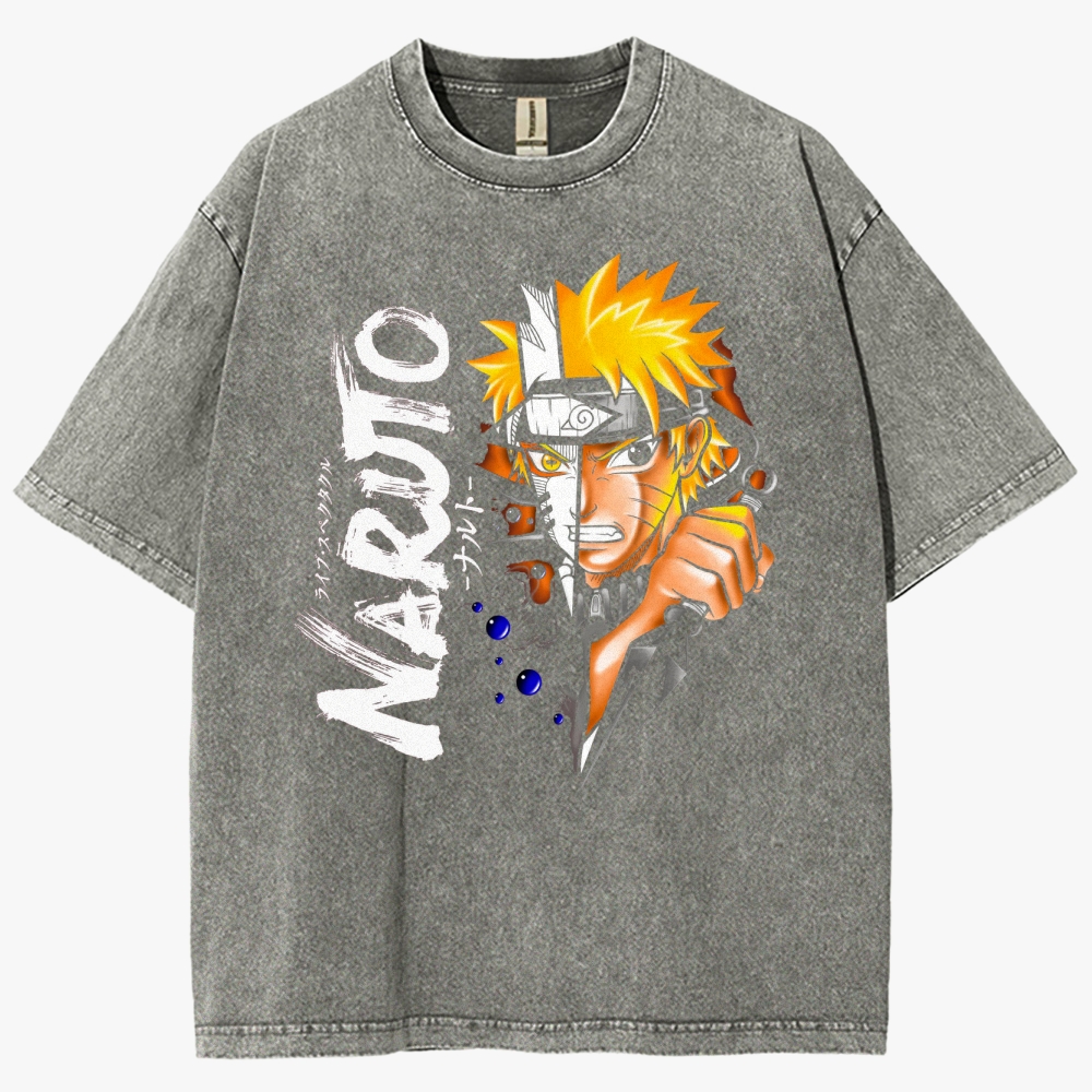 Naruto Anime Unisex Fit Washed T-Shirt
