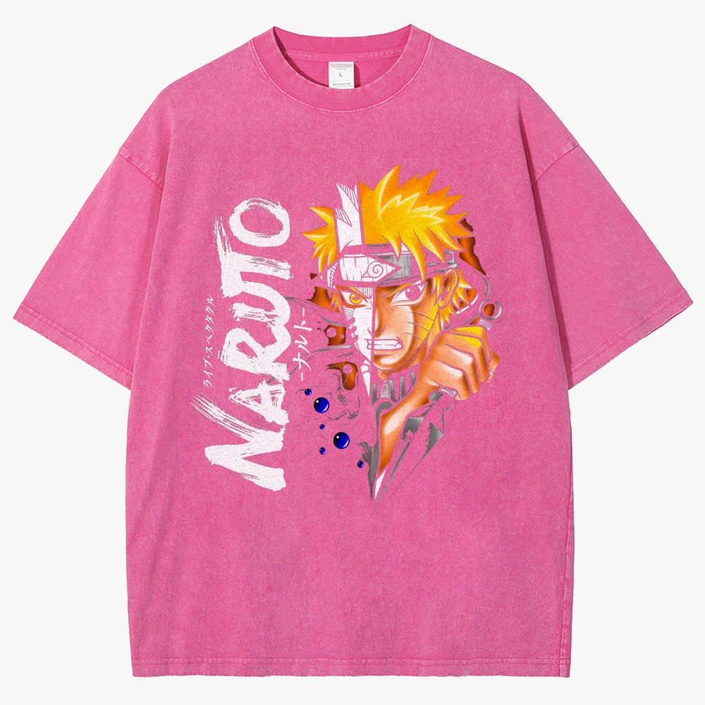 Naruto Anime Unisex Fit Washed T-Shirt