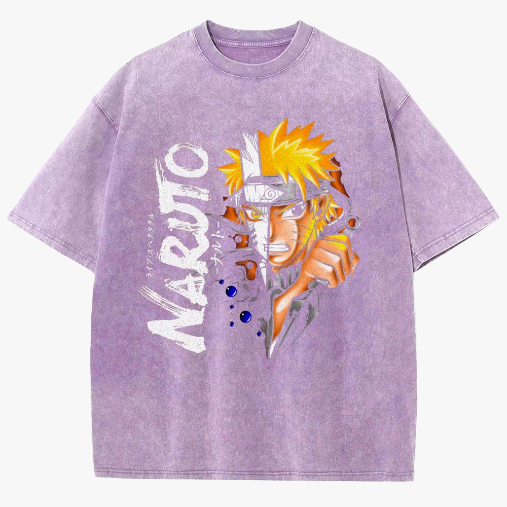 Naruto Anime Unisex Fit Washed T-Shirt