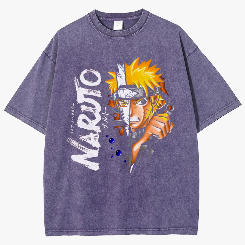 Naruto Anime Unisex Fit Washed T-Shirt