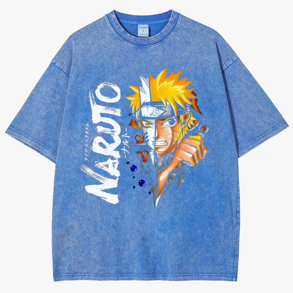 Naruto Anime Unisex Fit Washed T-Shirt