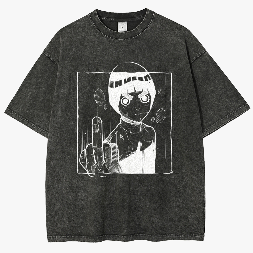 Naruto Rock Lee Unisex Fit Washed T-Shirt