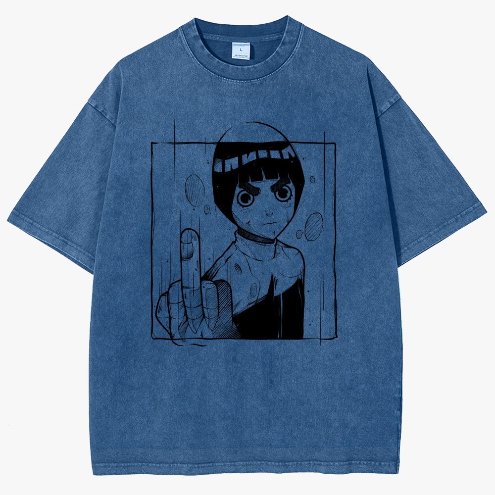Naruto Rock Lee Unisex Fit Washed T-Shirt