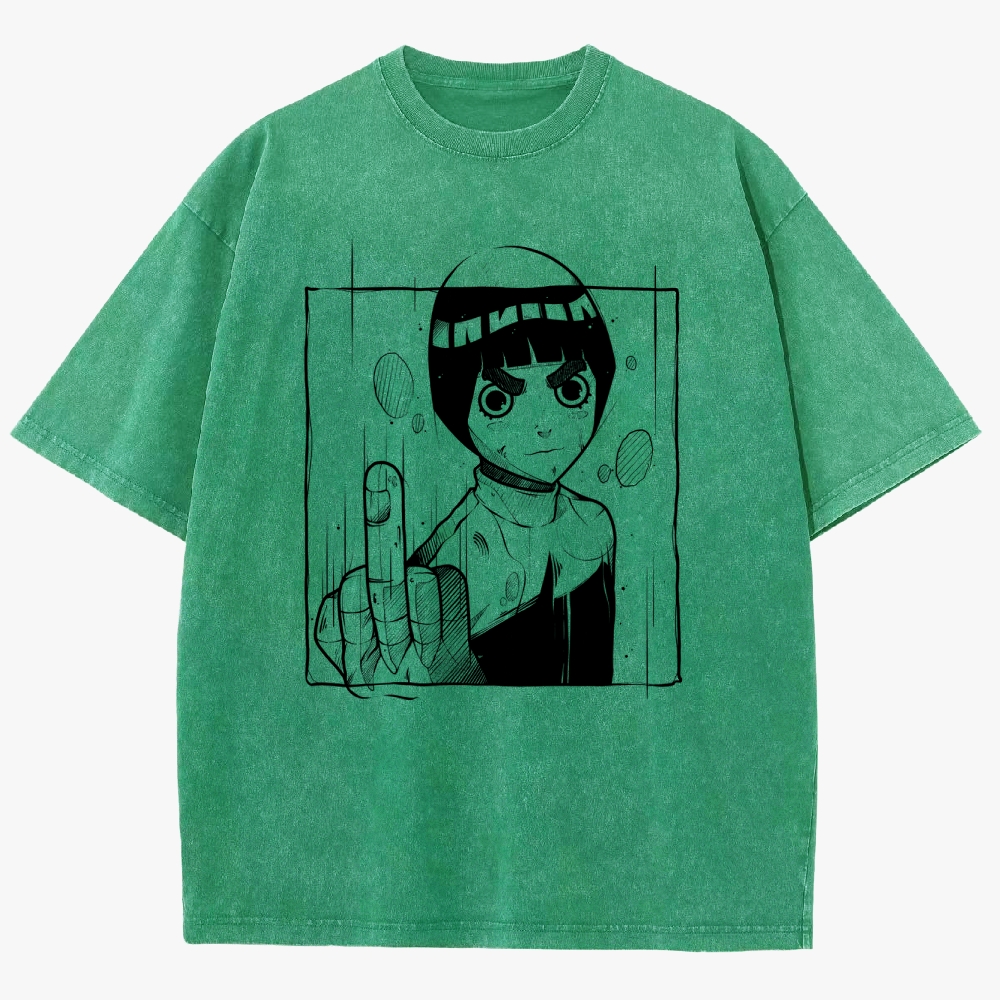 Naruto Rock Lee Unisex Fit Washed T-Shirt