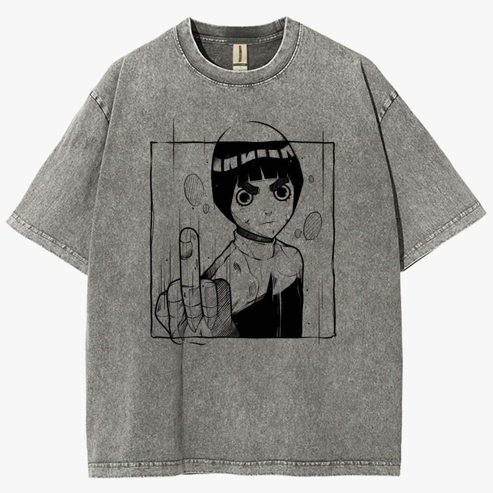 Naruto Rock Lee Unisex Fit Washed T-Shirt