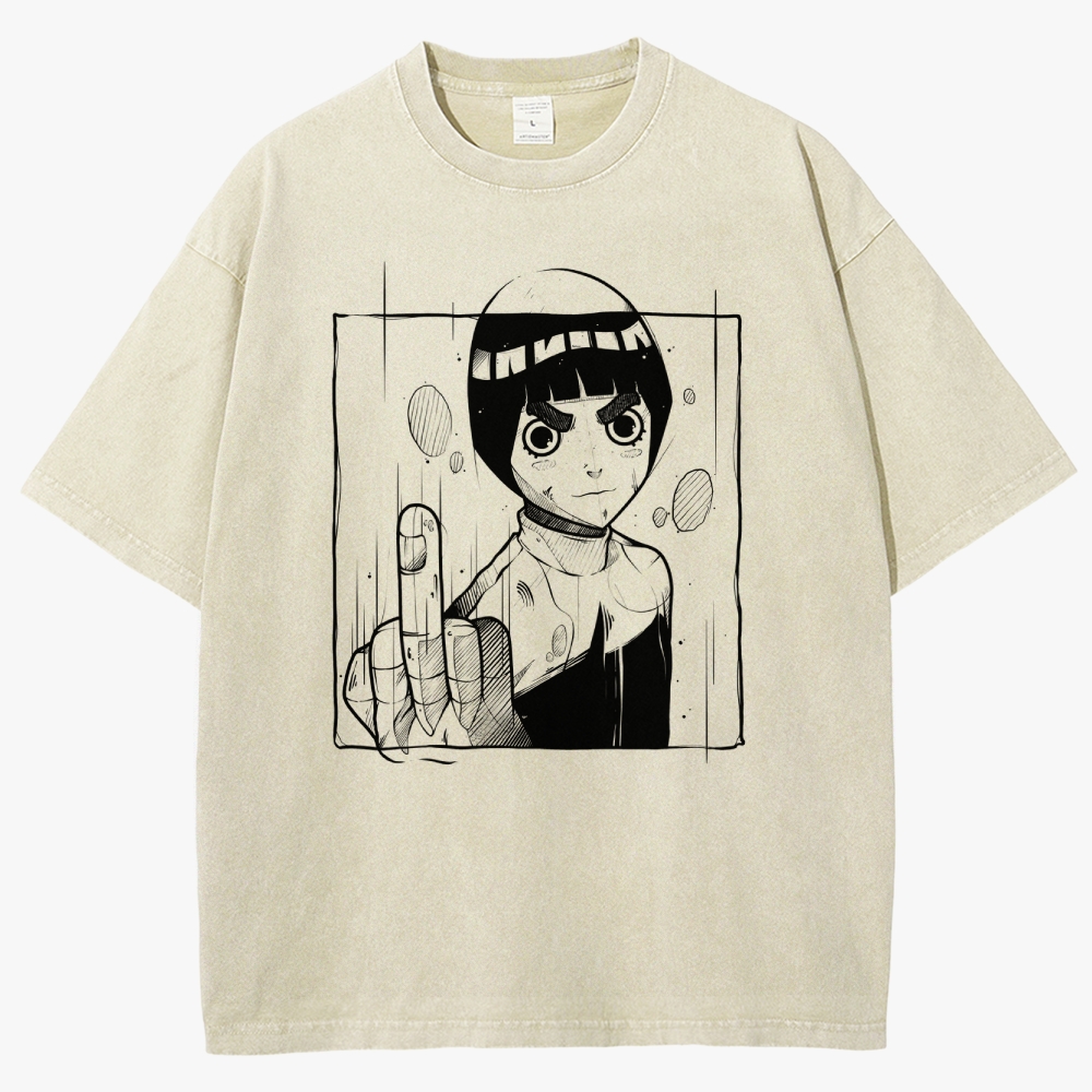 Naruto Rock Lee Unisex Fit Washed T-Shirt