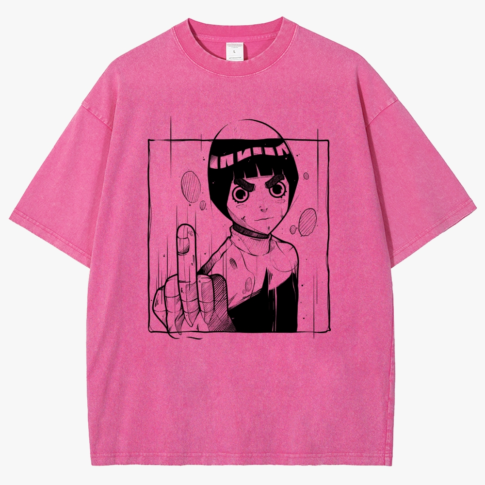Naruto Rock Lee Unisex Fit Washed T-Shirt