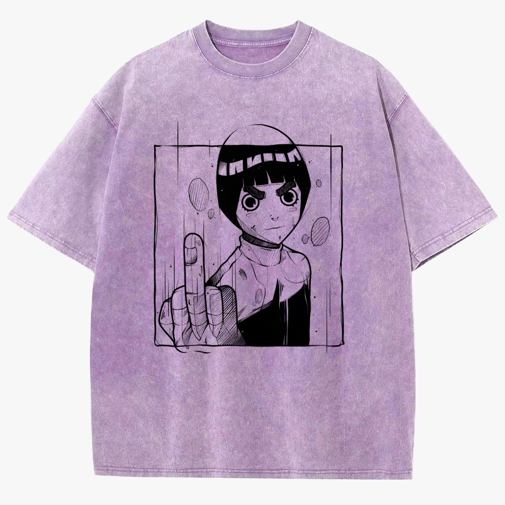Naruto Rock Lee Unisex Fit Washed T-Shirt