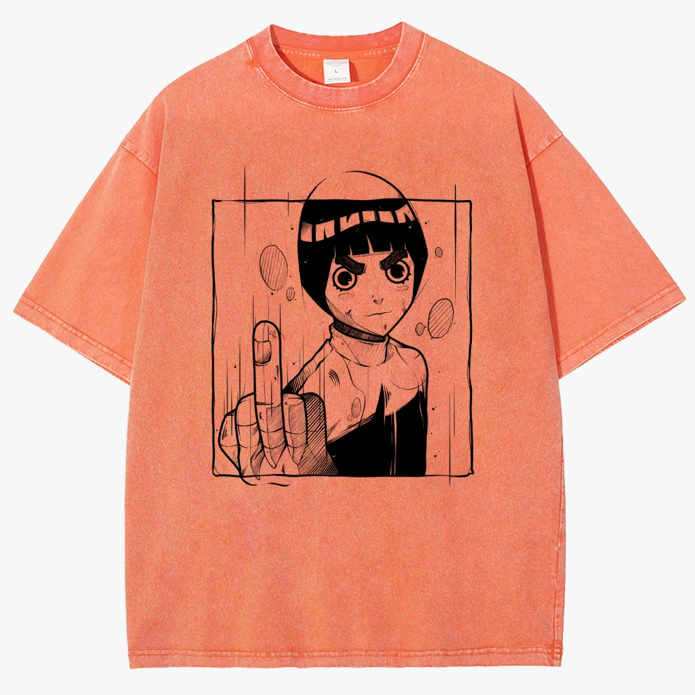 Naruto Rock Lee Unisex Fit Washed T-Shirt
