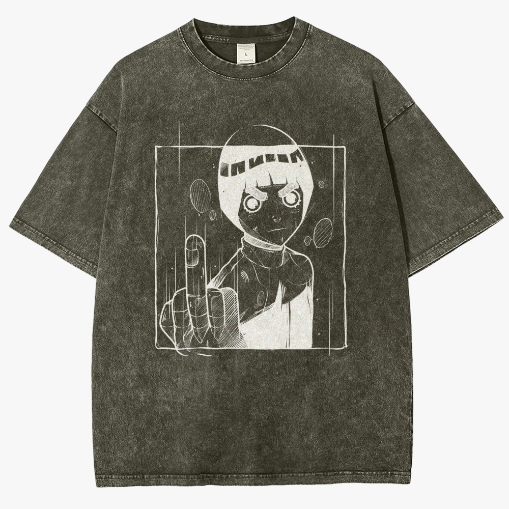 Naruto Rock Lee Unisex Fit Washed T-Shirt