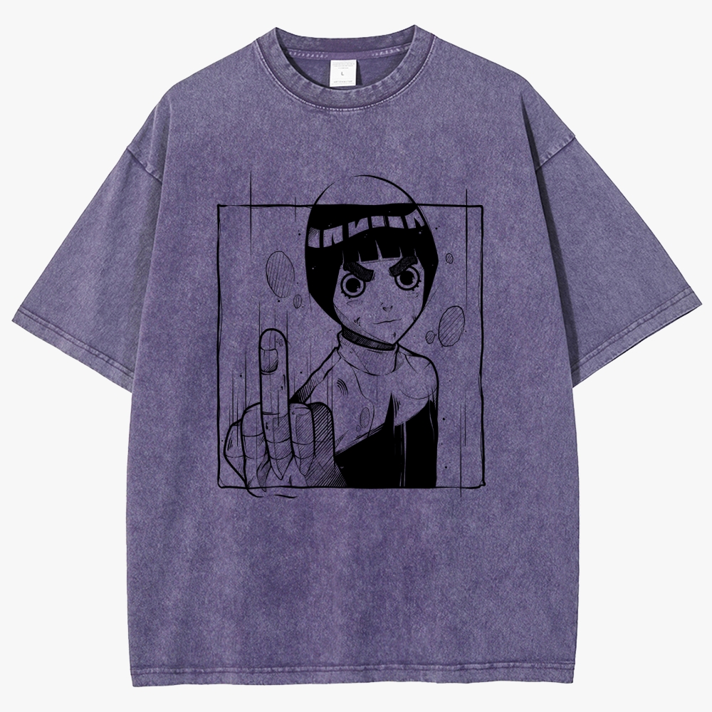 Naruto Rock Lee Unisex Fit Washed T-Shirt