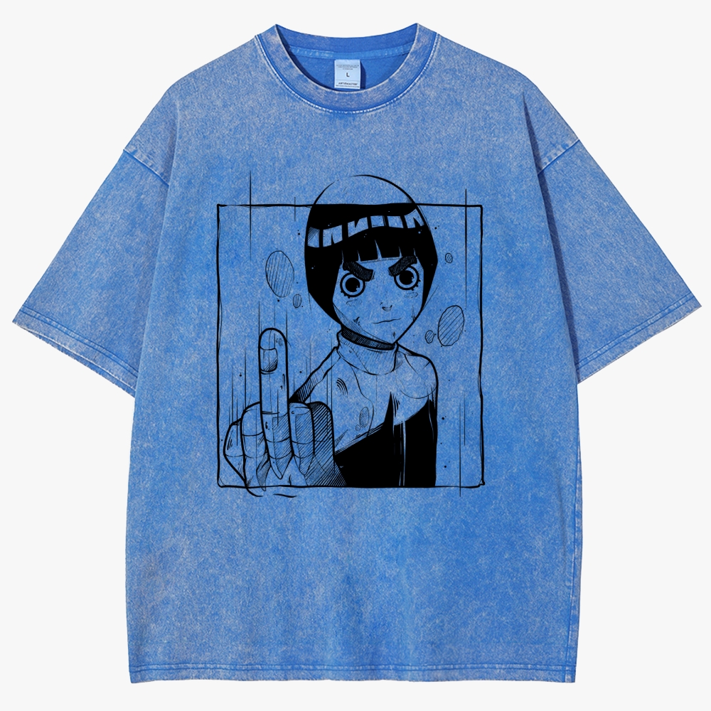 Naruto Rock Lee Unisex Fit Washed T-Shirt