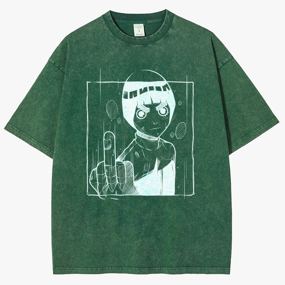 Naruto Rock Lee Unisex Fit Washed T-Shirt