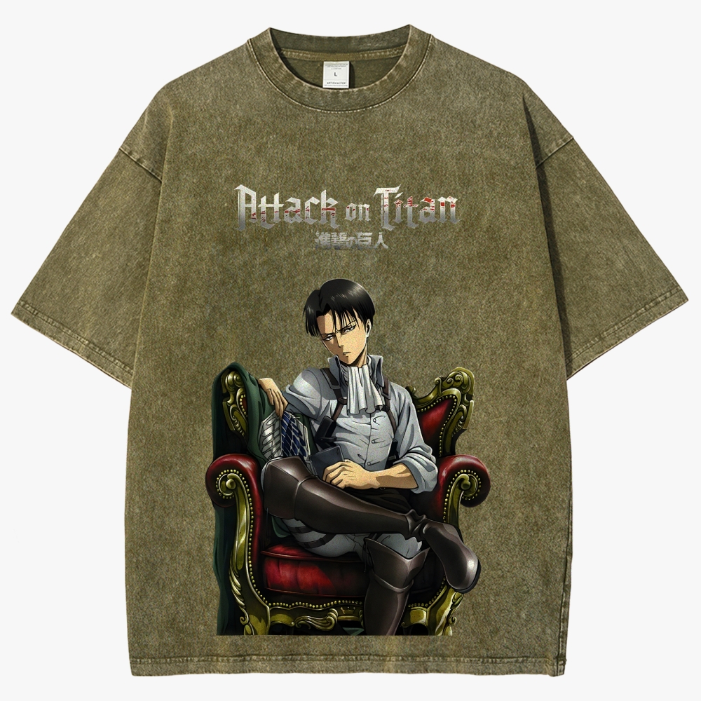 Attack on Titan Unisex Fit Washed T-Shirt 