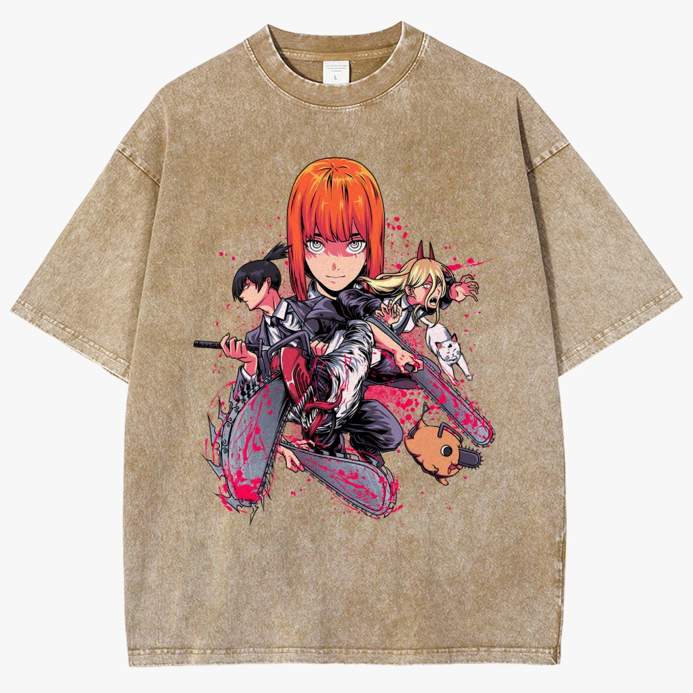 Chainsaw Man Unisex Fit Washed T-Shirt 