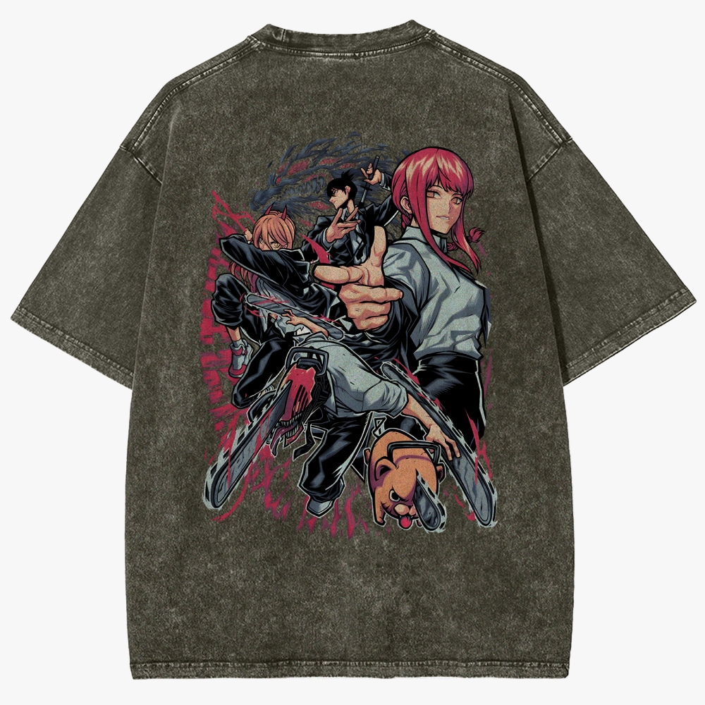 Chainsaw Man Unisex Fit Washed T-Shirt