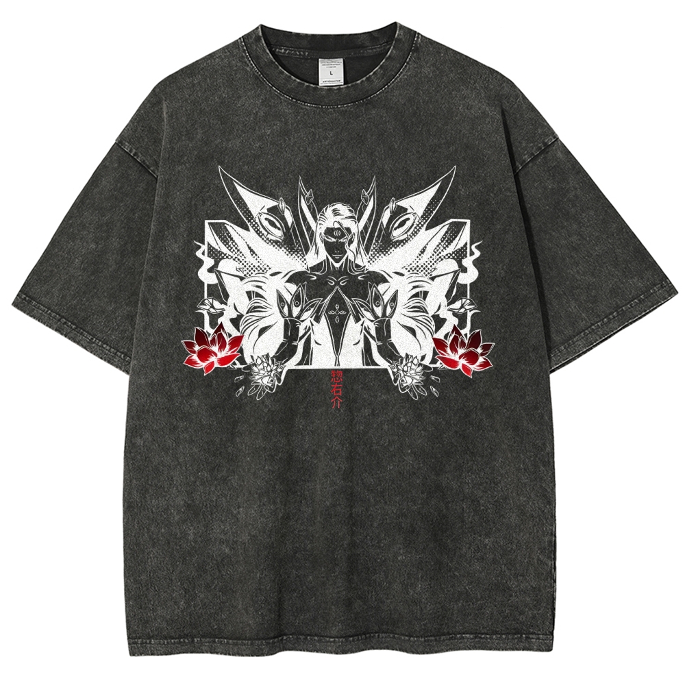 Aizen Serpent's Bloom Unisex Fit Washed T-Shirt