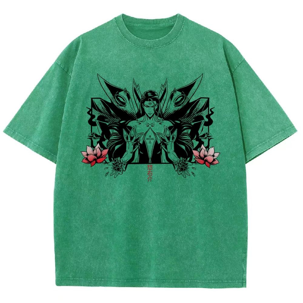 Aizen Serpent's Bloom Unisex Fit Washed T-Shirt