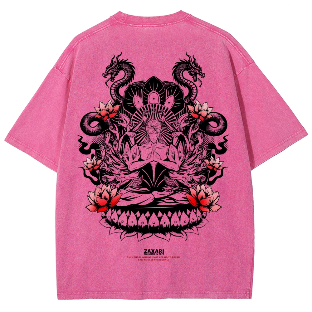 Aizen Serpent's Bloom Unisex Fit Washed T-Shirt