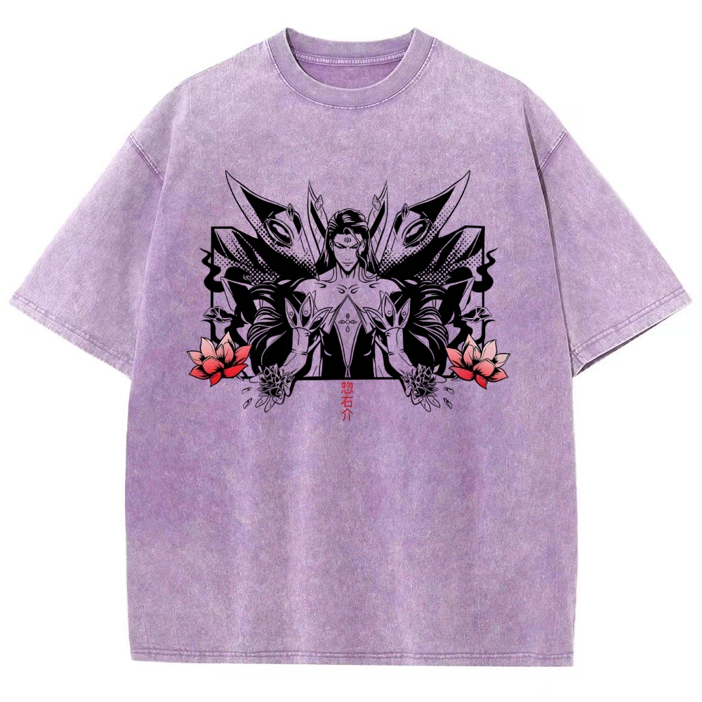 Aizen Serpent's Bloom Unisex Fit Washed T-Shirt